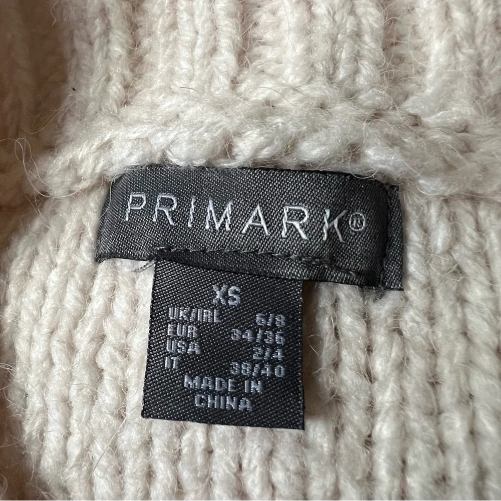 PRIMARK Off-White Cream Knit 3D Polka Dots Oversized Sweater Vest Shirt Top XS - Picture 16 of 16